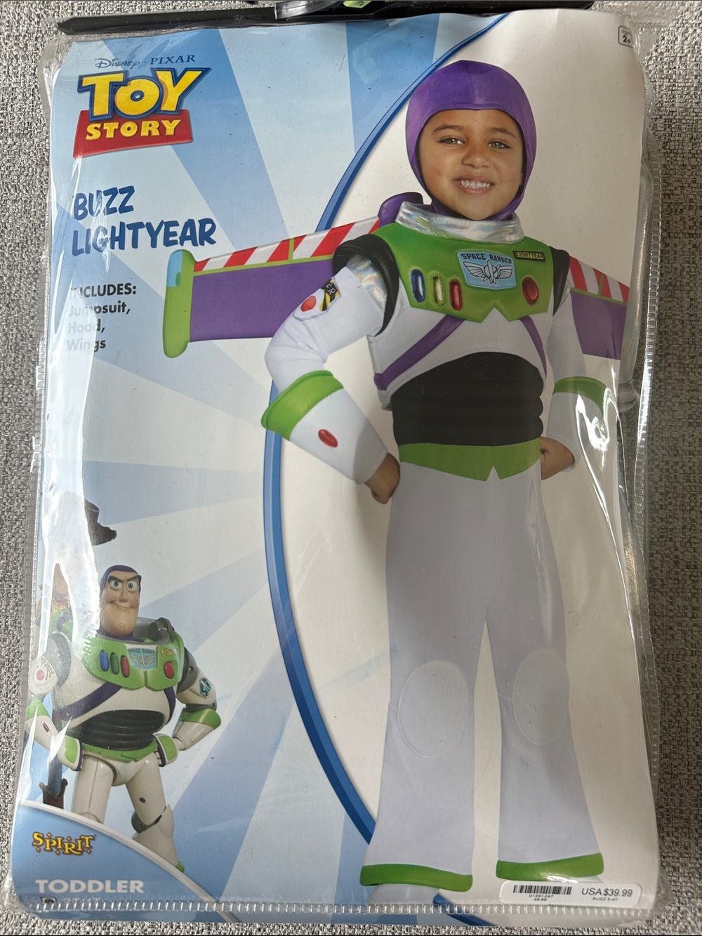Spirit Toy Story Buzz Lightyear Toddler Costume - White, Green & Purple